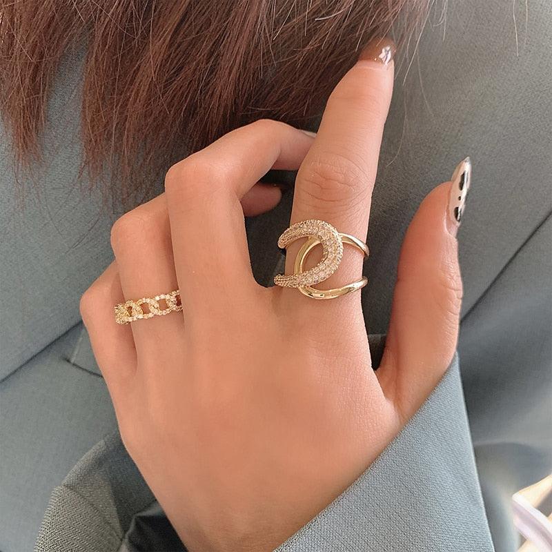 Anel Cristal de Saturno 18k