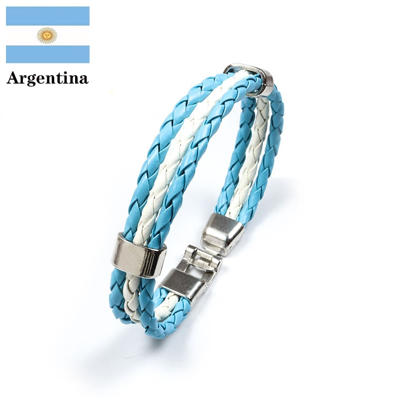 Pulseira de Couro Vários Países