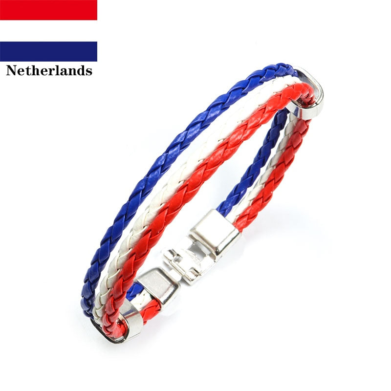 Pulseira de Couro Vários Países