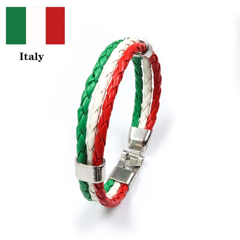 Pulseira de Couro Vários Países