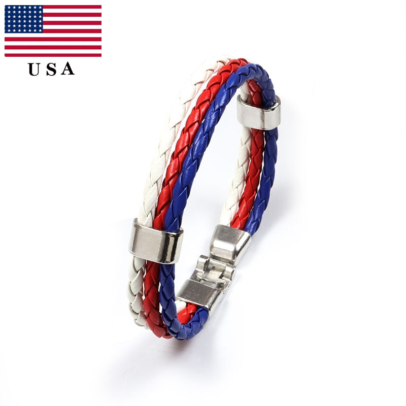 Pulseira de Couro Vários Países
