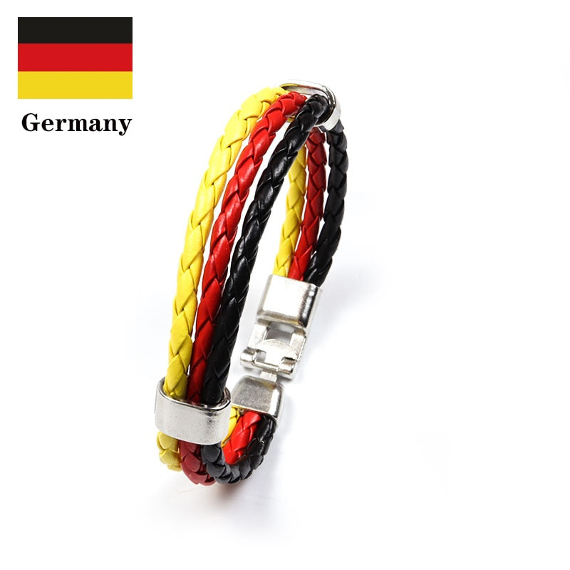 Pulseira de Couro Vários Países