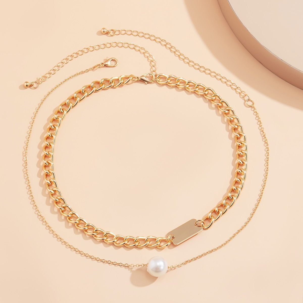 Colar de Pérola e Corrente Ouro 18K