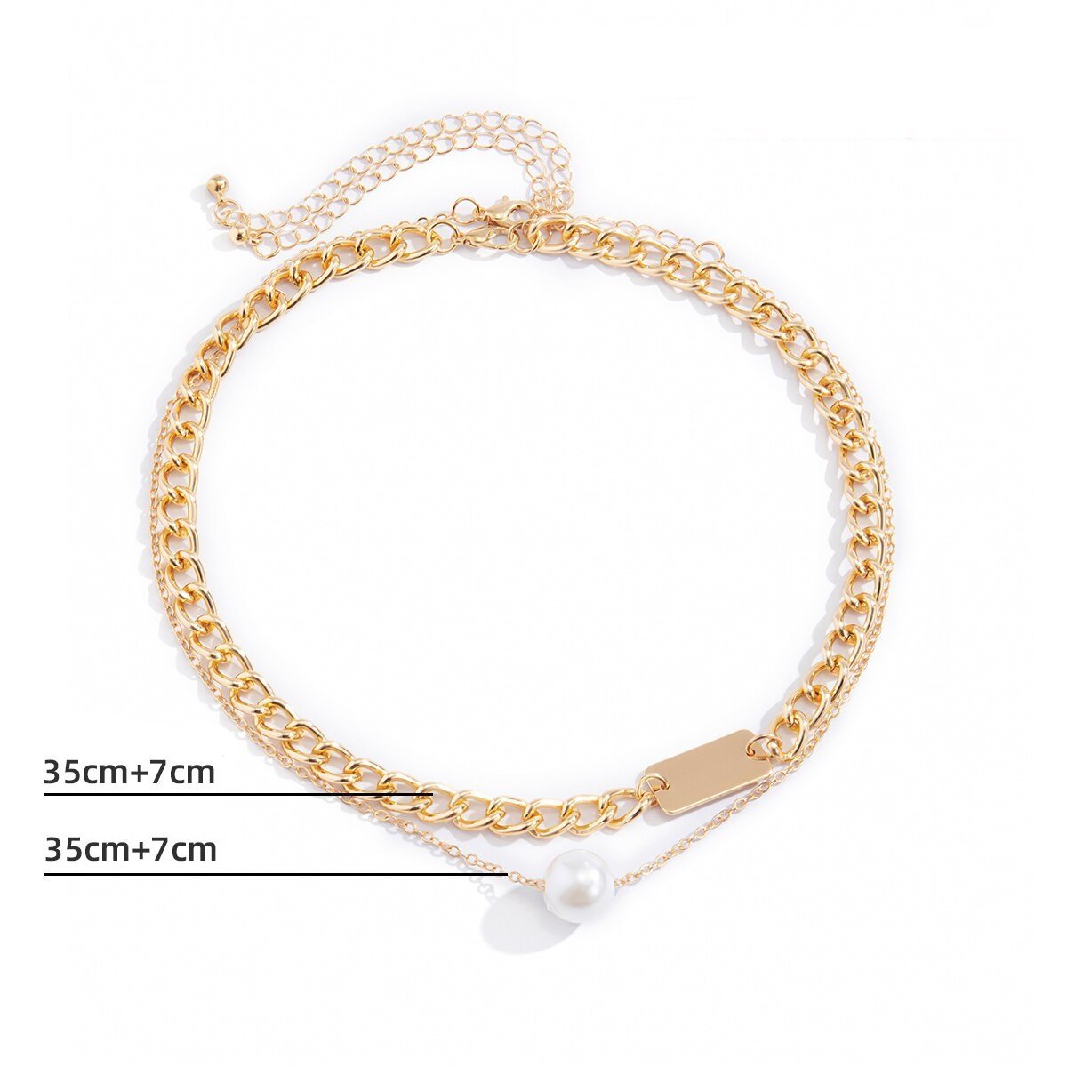 Colar de Pérola e Corrente Ouro 18K
