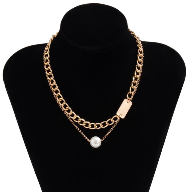 Colar de Pérola e Corrente Ouro 18K