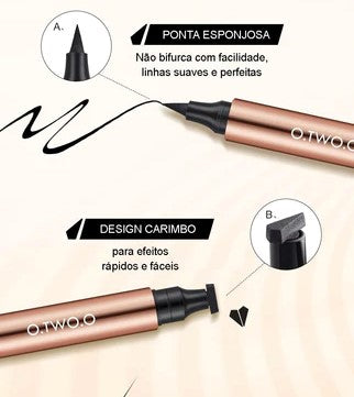 Delineador Preto com 2 Pontas - Secagem rápida