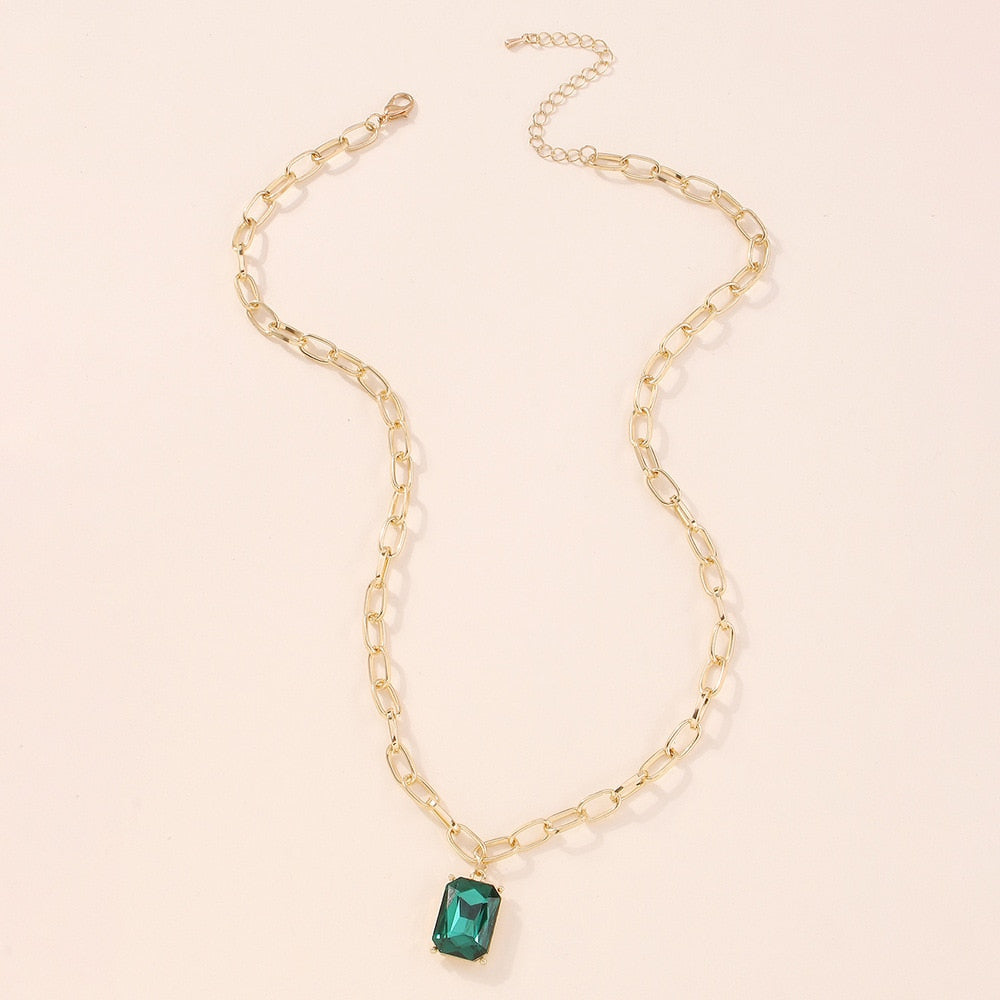 Colar de Esmeralda Banhado a Ouro 18K