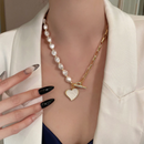 Colar de Coração e Pérola Bruta