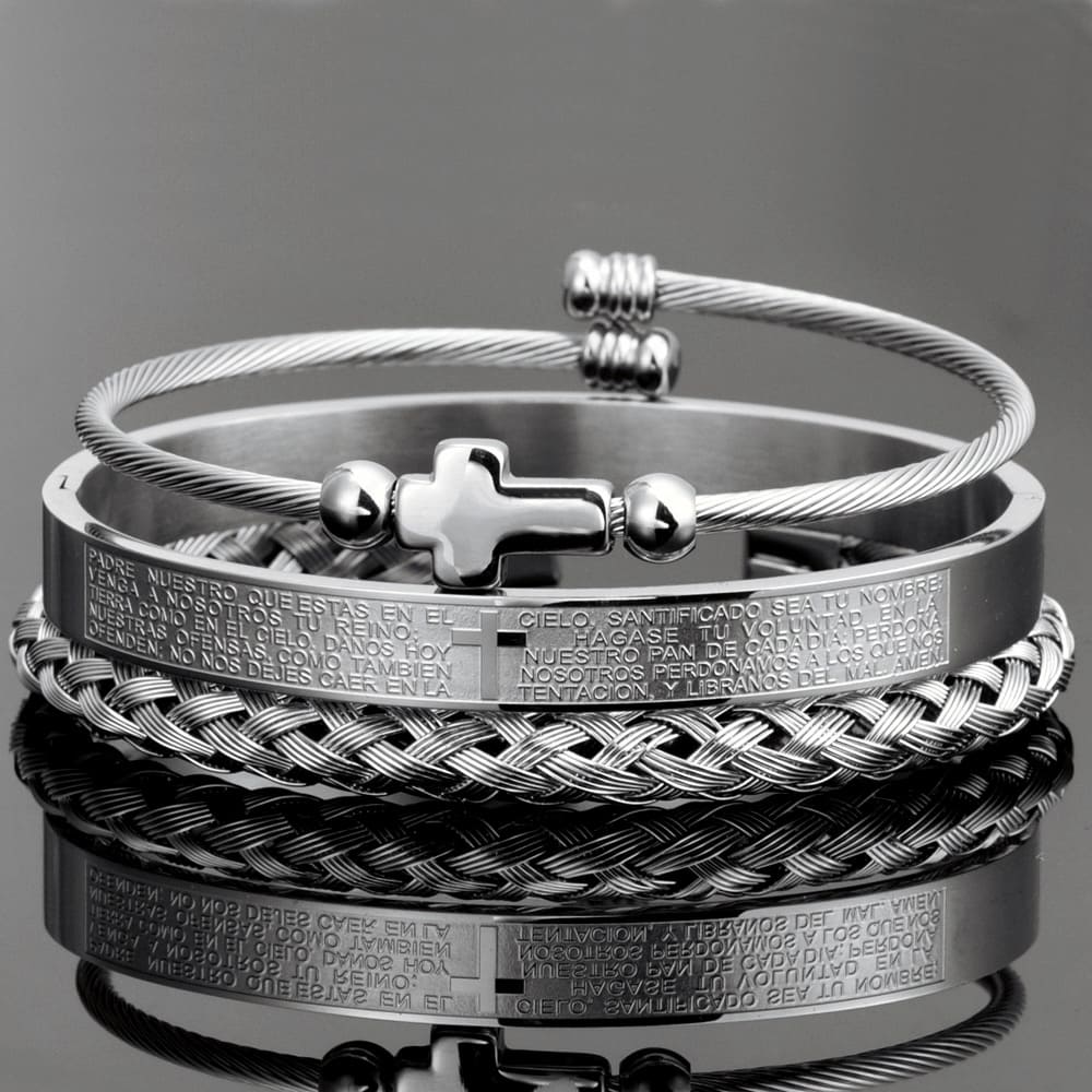 Pulseira Bracelete Crucifixo - 3 pcs