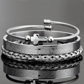 Pulseira Bracelete Crucifixo - 3 pcs