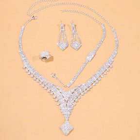 Conjunto 4 Peças em Prata 925 com Zircônia