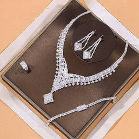 Conjunto 4 Peças em Prata 925 com Zircônia