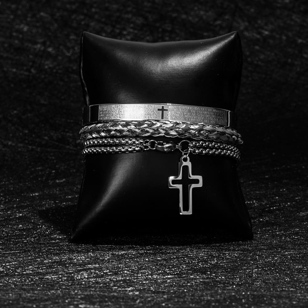 Pulseira Bracelete Crucifixo - 3 pcs