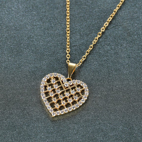 Colar Coração de Brilhantes Banhado a Ouro 18K