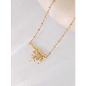 Colar Banhado Ouro 18k e Detalhe Pérola