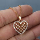 Colar Coração de Brilhantes Banhado a Ouro 18K