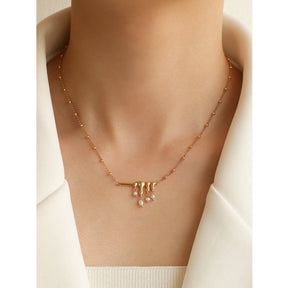 Colar Banhado Ouro 18k e Detalhe Pérola