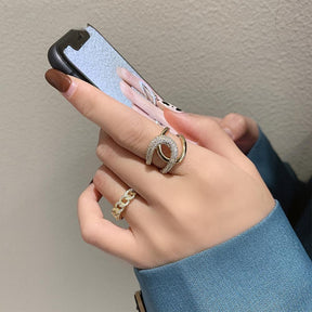 Anel Cristal de Saturno 18k