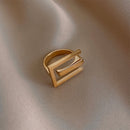 Anel Geometric Banhado 18K