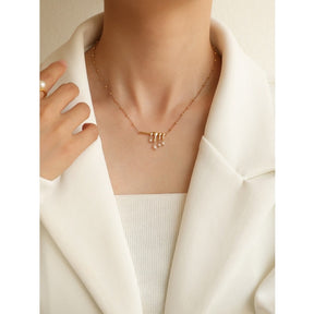 Colar Banhado Ouro 18k e Detalhe Pérola