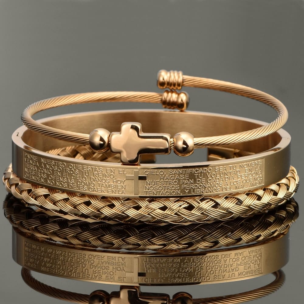 Pulseira Bracelete Crucifixo - 3 pcs