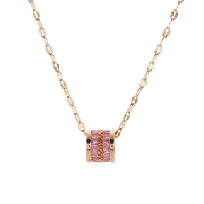 Colar Cilindro de Cristais Banhado a Ouro 18K