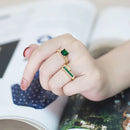 Anel Verdiana Esmeralda e Banhado 18K