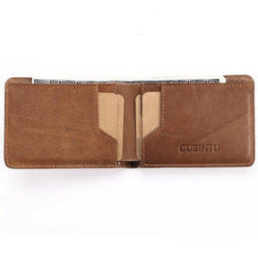 Carteira Masculina de Couro Gubintu Anti Furto RFID