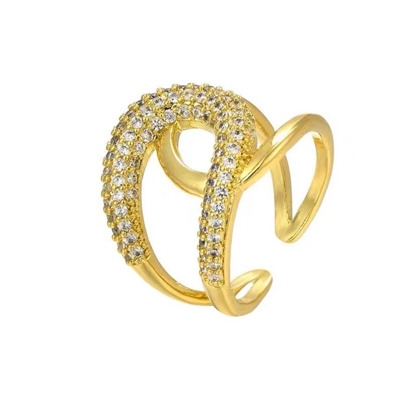Anel Cristal de Saturno 18k