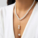 Colar de Pérolas Folheado a Ouro