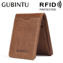 Carteira Masculina de Couro Gubintu Anti Furto RFID