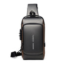 Bolsa de Ombro Crossbody Antifurto com Carregamento USB  e Fibra de Carbono