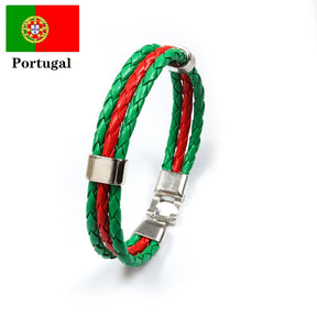 Pulseira de Couro Vários Países