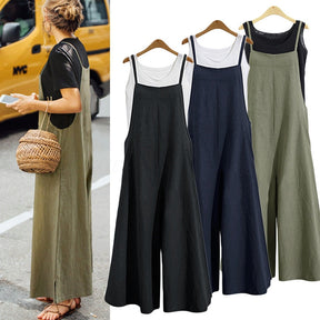 Macacão Casual Feminino Oversized Sem Mangas