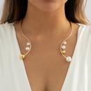 Colar Rocks de Pérola Banhado a Ouro