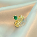 Anel Serpente de Esmeralda