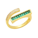 Anel Verdiana Esmeralda e Banhado 18K