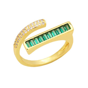 Anel Verdiana Esmeralda e Banhado 18K
