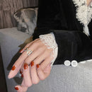 Anel Selena Cristais de Prata 18k