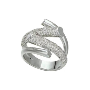Anel Involt Cravejado e Banhado 18K