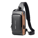 Bolsa de Ombro Crossbody Antifurto com Carregamento USB  e Fibra de Carbono