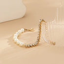 Pulseira Riviera com Pérolas Banhada a Ouro 18k