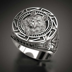 Anel Masculino Lobo Viking Vintage
