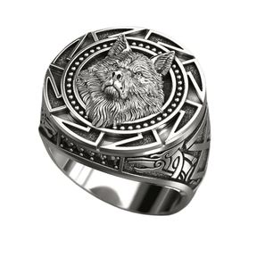 Anel Masculino Lobo Viking Vintage