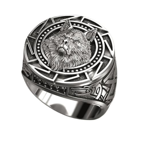 Anel Masculino Lobo Viking Vintage