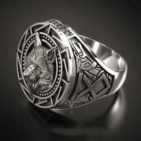 Anel Masculino Lobo Viking Vintage