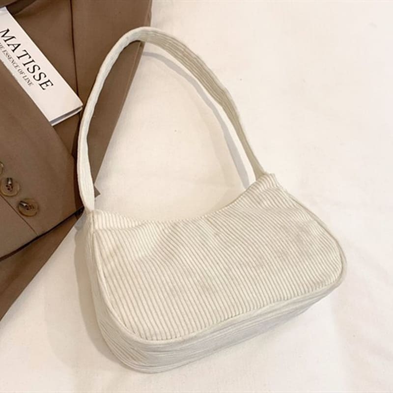 Bolsa de Ombro Pequena de Veludo Casual