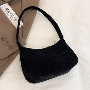 Bolsa de Ombro Pequena de Veludo Casual