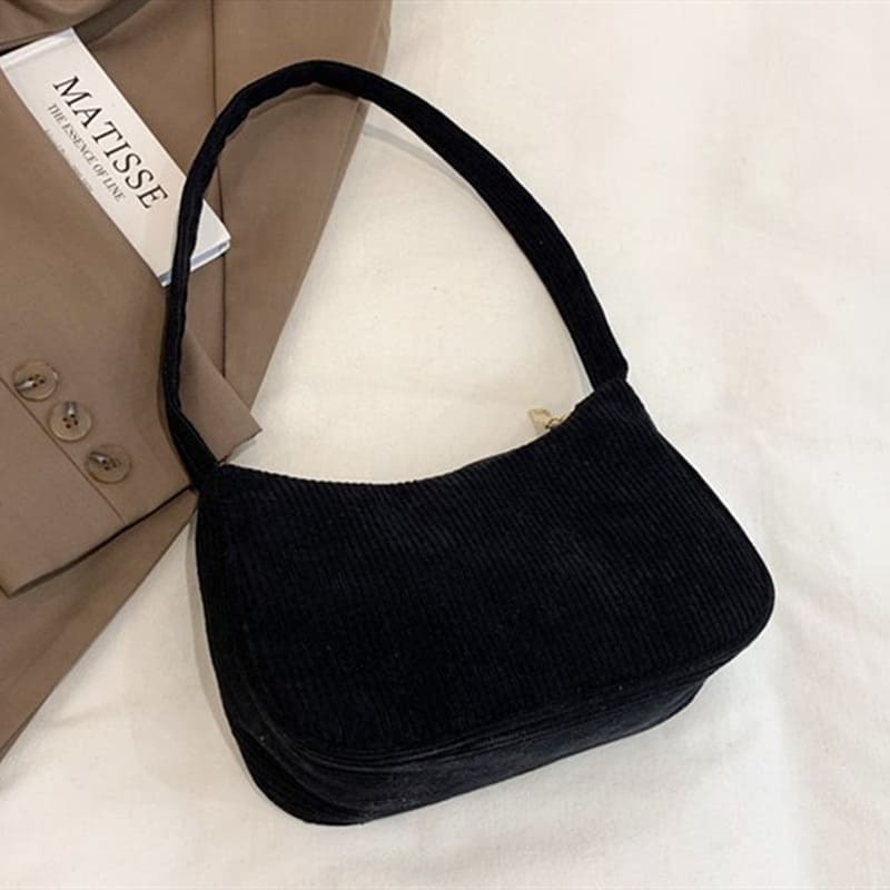 Bolsa de Ombro Pequena de Veludo Casual