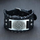 Bracelete de Couro Viking - Vegvísir